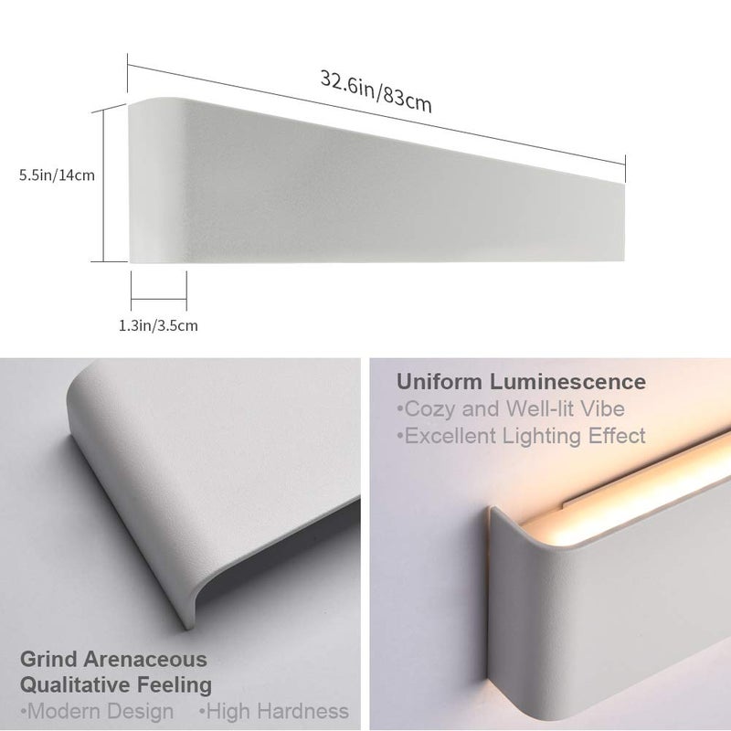 Aipsun 30W/32.6 inch Modern LED Vanity Light for Bathroom Light Fixture Up and Down Wall Light(Warm White 3000K) - Image 2